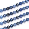 Natural Blue Dumortierite Gemstone Round Beads, 1 Strand/15 Inch, Size Selections: 4mm/6mm/8mm/10mm