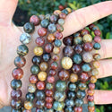 Natural Picasso Jasper Gemstone Round Beads, 1 Strand/15 Inch, Size Selections: 4mm/6mm/8mm/10mm
