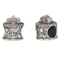 Solid 925 Sterling Silver October Birthstone Charm Men Bead Cubic Zirconia CZ