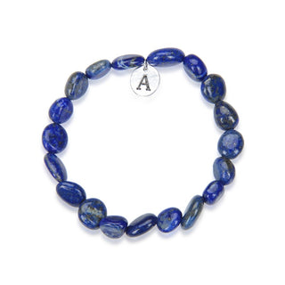 1 Strand Stretch Natural Blue Lapis Lazuli Free Form Gemstone Bracelet, 7-10mm Beads, Length Selections: 7 inch/7.5 inch