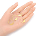 20pcs Raw Brass Round Circle Pendant Drop, 20.6mm Connector, Unplated/Uncoated, CX-R2