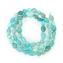 Natural Amazonite Amazonstone Gemstone Oval Tumbled Pebble Beads, Irregular, 6mm to 8mm, Hole ID 1mm, 15 Inch/1 Strand, GZ11-45
