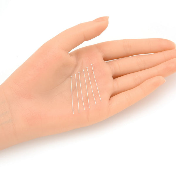 20pcs 925 Sterling Silver Ball Headpin Head Pins, 0.5mm/24 Gauge, Length Selections: 25mm/30mm/35mm/38mm/50mm