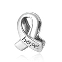 Real 925 Sterling Silver Hope Ribbon Bead Charm, Compatible with Pandora All Other Charm Bracelet