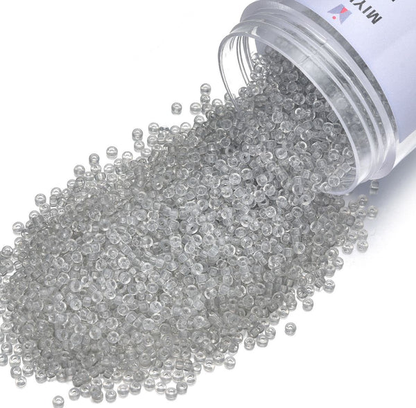 25g Miyuki Rocaille 11/0 Round Seed Beads Transparent Taupe RR-2412