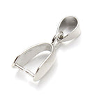 50pcs Pendant Clasp Pinch Bail Clip, Sterling Silver Plated Brass, Size Selections: 15mm/18mm/20mm