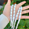 Natural White Howlite Gemstone Faceted Tube Beads, 12x7mm, Hole ID 1mm, 15 Inch/1 Strand, GZ8-4
