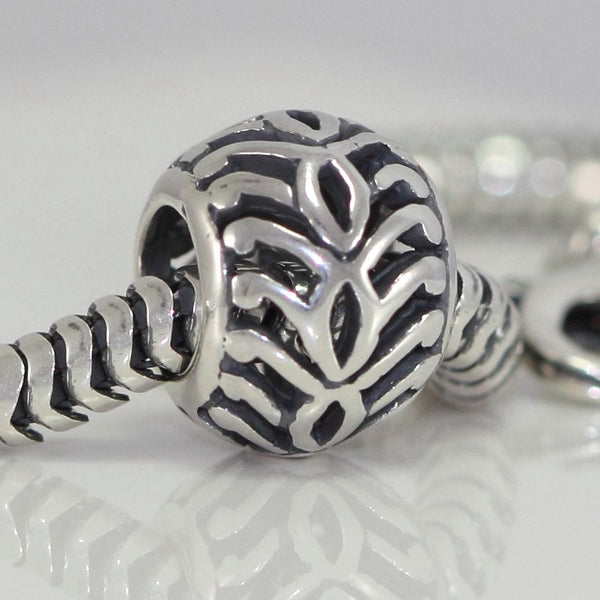 1pc Solid 925 Sterling Silver Interconnectedness Continuity Bead Charm, Compatible with Pandora All Other Charm Bracelet, EC240