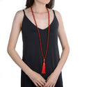 Adabele Premium 108 Mala Bead Tassel Necklace, 8mm Natural Red Carnelian Agate Gemstone, Buddhist Japa Prayer Beaded Jewelry RGN14