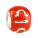 925 Sterling Silver Libra Zodiac Sign Bead Charm Red Enamel, Compatible with Pandora All Other...