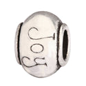 20pcs Joy Happiness Large Hole Beads, Hole ID 4.5mm, Antique Silver, Zinc Alloy Metal, MEC-C10