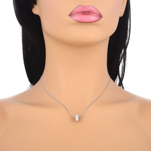 1pc 925 Sterling Silver April Birthstone Bead Charm, Diamond Clear Cubic Zirconia CZ, 9.5x5mm, Hole ID 4.5mm, EC1-C4