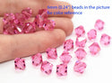 50pcs Preciosa Faceted Bicone Crystal Beads, Pink Rose, 6mm, Hole ID 1mm, Pre-B637