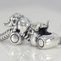 1pc Real Solid Sterling Silver Charm Aerobic Elephant Bead, Compatible with Pandora All Other Charm Bracelets, EC251