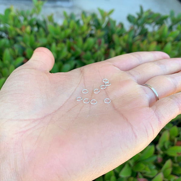 50pcs 925 Sterling Silver Open Jump Rings, 0.6mm/22 Gauge, Size Selections: 4mm/6mm