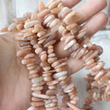 Natural Gold Sunstone Gemstone Flat Coin Chip Beads, Irregular, 7mm-10mm, Hole ID 1mm, 15 Inch/1 Strand, GZ7-2
