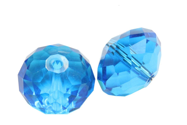 24pcs Adabele Austrian Faceted Rondelle Crystal Beads #5040, Capri Blue, Size Selections: 6x4mm, 8x6mm, 10x8mm
