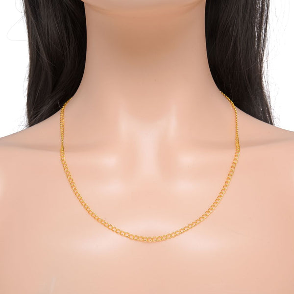 16.5 Feet Tarnish Resistant Oval Ring Curb Cable Chain Link, 18K Yellow Gold Plated Brass, Size Selections: 3.5x2.2mm, 4.2x2.6mm