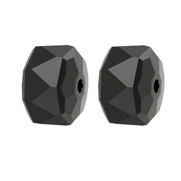 25pcs Adabele Austrian Faceted Donut Rondelle Crystal Beads #5045, Jet Black, 8mm x 5mm, Hole ID 1.2mm, SSO-823