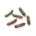 4pcs Natural Unakite Double Point Gemstone Wand, 32mm Loose Cut Stones, G3P-E7