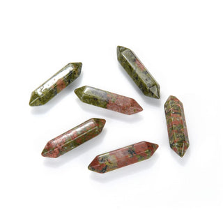 4pcs Natural Unakite Double Point Gemstone Wand, 32mm Loose Cut Stones, G3P-E7