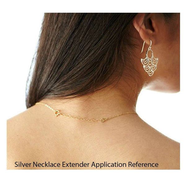 1pc Sterling Silver Chain Extender with Clasp, 18K Yellow Gold Plated Round Link Chain Extension, Length Selections: 2 inch/3 inch/4 inch/5 inch/6 inch