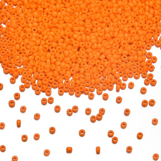 50g Miyuki Rocaille 11/0 Round Seed Beads Opaque Mandarin Orange RR-405