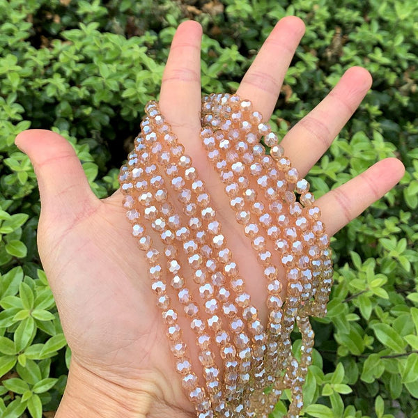 200pcs Creative Club Faceted Round Crystal Glass Beads, Golden Shadow, 6mm (0.24 inch), Hole ID 1mm, CC2R628