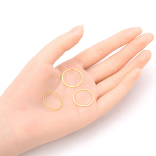 20pcs Tarnish Resistant Round Circle Beading Hoops, Open Back Bezel Frame, 18K Yellow Gold Plated Brass, Size Selections: 12mm/16mm/20mm