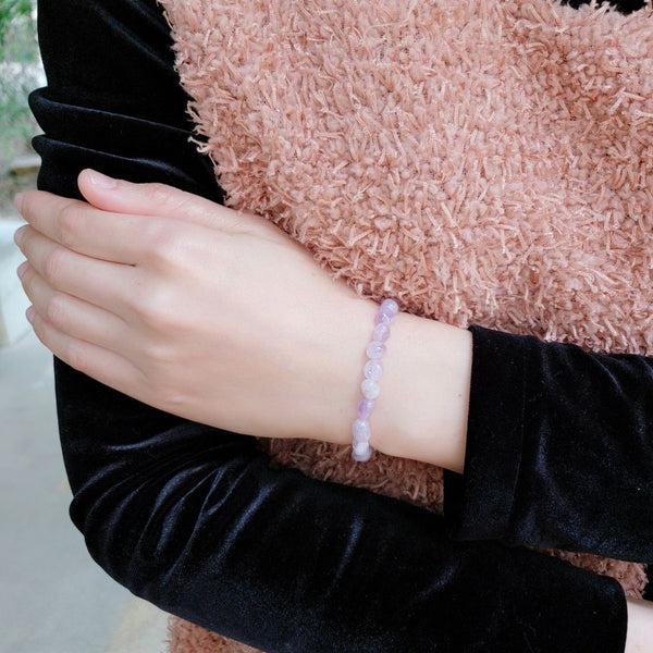 1 Strand Stretch Natural Purple Lavender Jade Free Form Gemstone Bracelet, 5-8mm Small Beads, Length Selections: 7 inch/7.5 inch