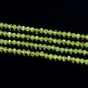Natural Green Peridot Gemstone Tiny Small Faceted Round Beads, 4mm, Hole ID 0.6mm, 15 Inch/1 Strand, GK4-11