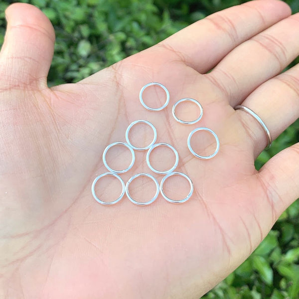 20pcs 925 Sterling Silver Open Jump Rings, 0.9mm/19 Gauge, Size Selections: 4mm/6mm/8mm/10mm/12mm
