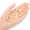20pcs Raw Brass Large Rhombus Diamond Pendant Drops, 41mm Connector, Unplated/Uncoated, CX-A19