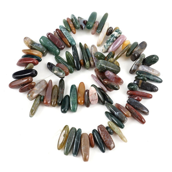 Natural Indian Agate GemstoneStick Point Beads, Irregular, 7mm-23mm Long, Hole ID 1mm 1 Strand/15 Inch, GZ5-16