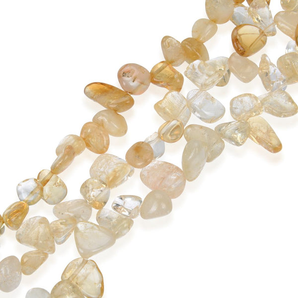 Natural Yellow Citrine Crystal Gemstone Petal Keishi Beads, Irregular, 10mm-20mm, Hole ID 1mm, 1 Strand/15 Inch, GZ6-39