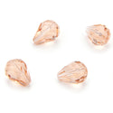 24pcs Adabele Austrian Faceted Teardrop Crystal Beads #5500, Light Peach Pink, 10mm x 8mm, Hole ID 1.1mm, SST-1018