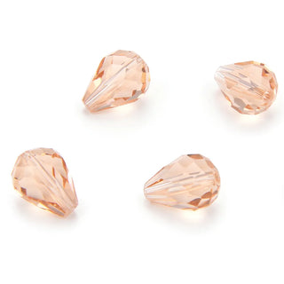 24pcs Adabele Austrian Faceted Teardrop Crystal Beads #5500, Light Peach Pink, 10mm x 8mm, Hole ID 1.1mm, SST-1018