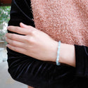 1 Strand Stretch Natural Blue Aquamarine Free Form Gemstone Bracelet, 5-8mm Small Beads, Length Selections: 7 inch/7.5 inch