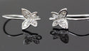 2 Pairs 925 Sterling Silver Fancy Butterfly Design Fish Earring Hooks, Cubic Zirconia CZ, Tarnish Resistant Rhodium Plated, 19mm, SS34