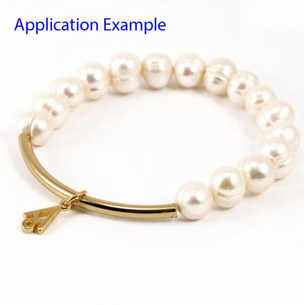 20pcs Tarnish Resistant Curved Noodle Tubes, 18K Yellow Gold Plated Brass, Hole ID 1.5mm, Length Selections: 25/30/35/40/50mm