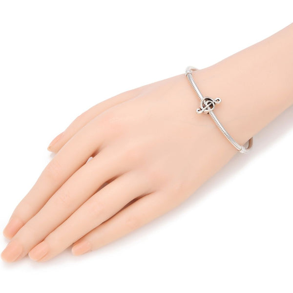 20pcs Music Note Sign Large Hole Beads, Hole ID 4.5mm, Antique Silver, Zinc Alloy Metal, MEC-F7