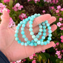 1 Strand Stretch Natural Russian Amazonite Beaded Gemstone Bracelet, 8mm Bead, Length Selections: 7 inch/7.5 inch/8 inch/8.5 inch