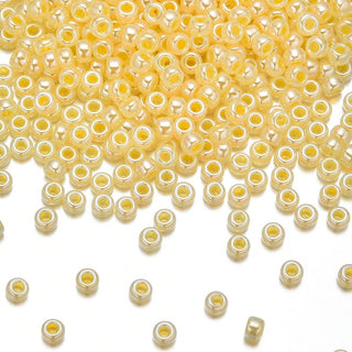 50g Miyuki Rocaille 8/0 Round Seed Bead Opaque Luster Light Daffodil RR-516