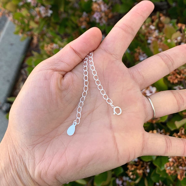 1pc 925 Sterling Silver Chain Extender with Clasp, Cable Chain Extension, Length Selections: 2 inch/3 inch/4 inch/5 inch/6 inch