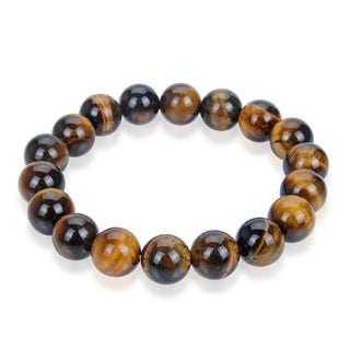1 Strand Stretch Natural Yellow Tiger Eye Beaded Gemstone Bracelet, 8mm Bead, Length Selections: 7 inch/7.5 inch/8 inch/8.5 inch