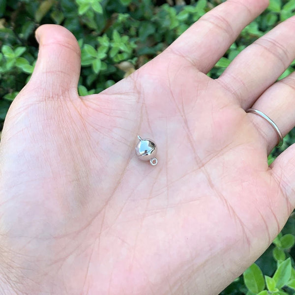 1pc 925 Sterling Silver Round Ball Magnetic Clasp, Tarnish Resistant Rhodium Plated, 8mm, SS55-3