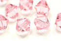 100pcs Preciosa Small Faceted Bicone Crystal Beads, Light Rose (Pink), 4mm, Hole ID 0.9mm, Pre-B455