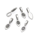 100pcs 26mm Glue On Jewelry Bails, Antique Silver, 15mm Leaf Flat Pad Base, MC-P2