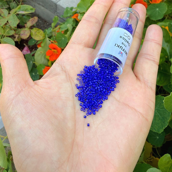 30g Miyuki Delica 11/0 Seed Beads, Opaque Cobalt Blue DB726