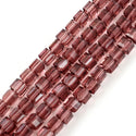 100pcs Creative Club Faceted Cube Crystal Glass Beads, Burgundy Red, 8mm, Hole ID 1mm, CCC811